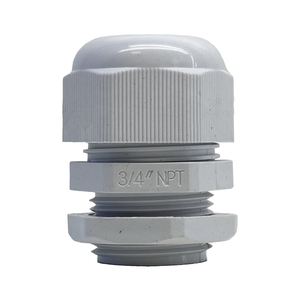 Conector Plástico Tipo Glándula para Rosca NPT 3/4" 
