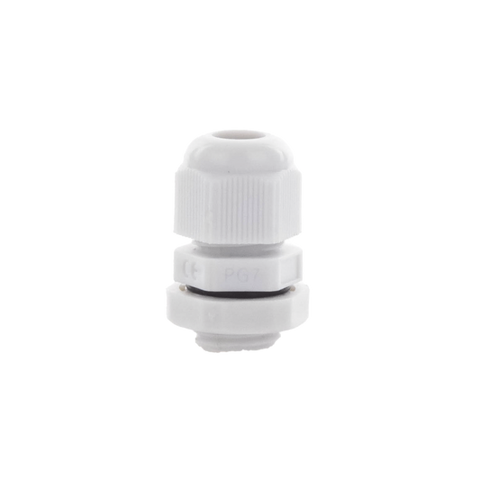 Conector Plástico Gris  Tipo Glándula para Cable de 3.5 a 6 mm de Diámetro.