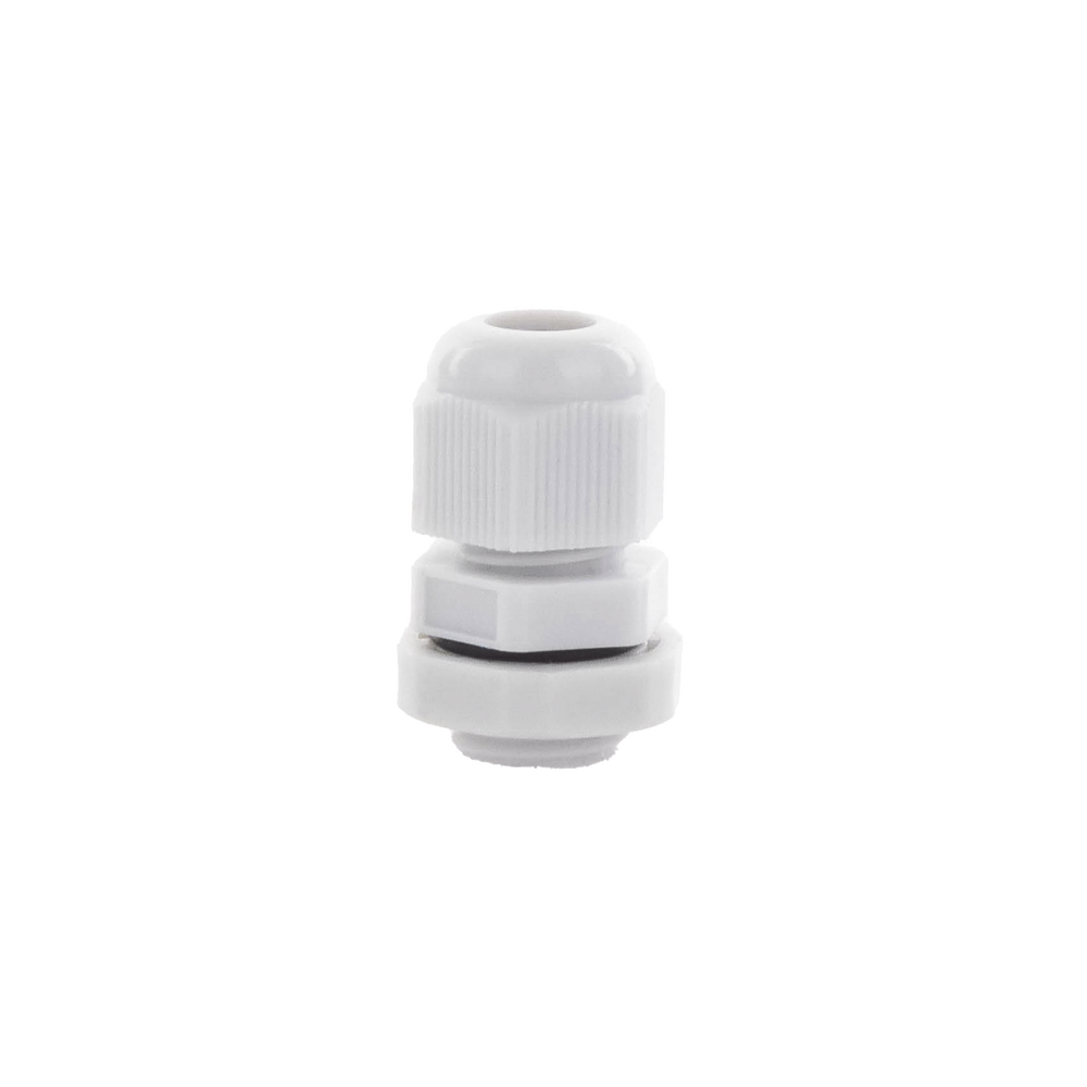 Gray Plastic Gland Type Connector for Cable from 3.5 to 6 mm Diameter.