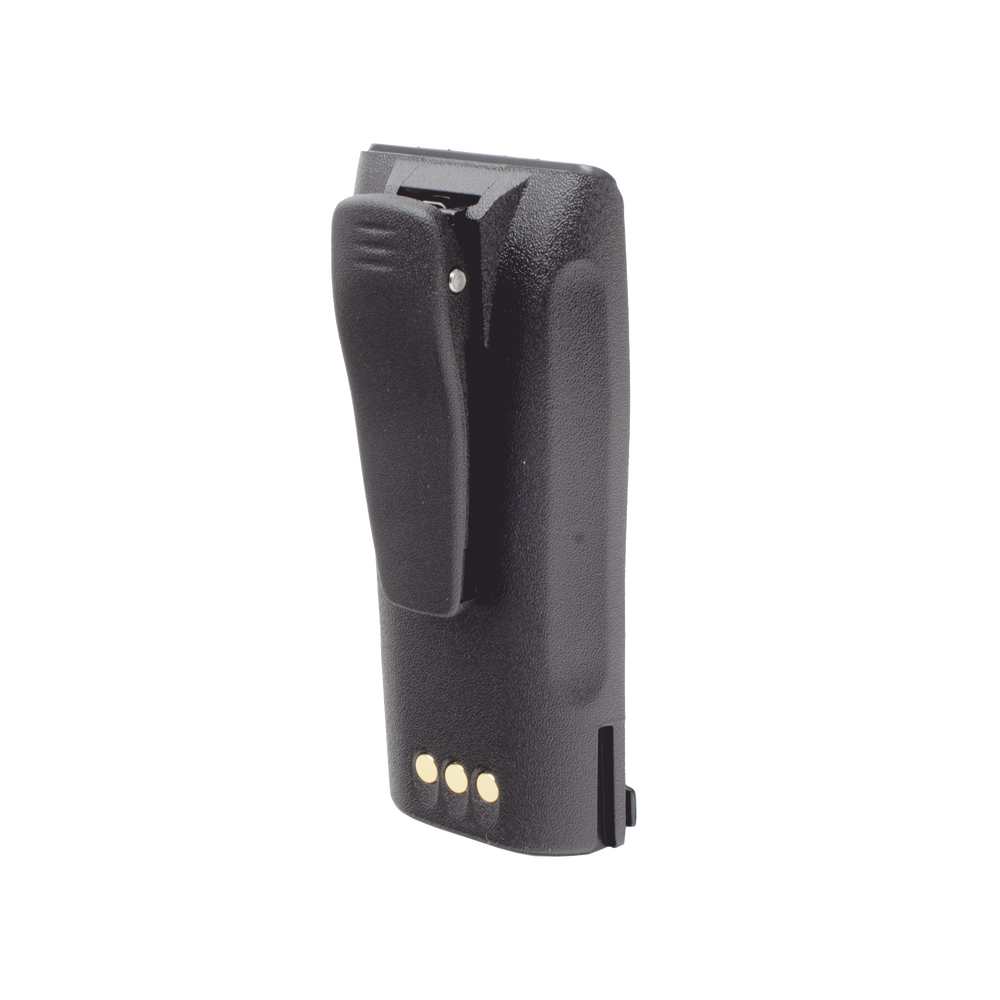 Li-Ion battery, 2500 mAh. Alternative to HNTN4497 for the Motorola EP-450/ DEP 450/ CP200/ CP250/ PR400/ GP3388/ CP080/ 150/ 200 radio. (includes clip)
