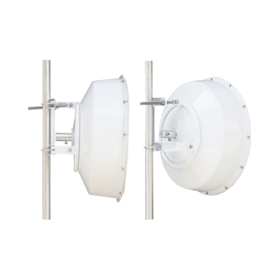 Antena direccional de alta resistencia, Ganancia 30 dBi, (4.9 -6.4 GHz), Plato hondo para mayor inmunidad al ruido, Cone