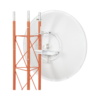 Antena direccional de 3ft, 4.9 a 7.1 GHz, Ganancia 34 dBi, Conectores N-hembra, Polarización doble, incluye montaje para