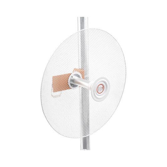 Antena direccional de alta resistencia la viento, Ganancia de 30 dBi,  frecuencia (4.9 - 6.5 GHz), Polarización doble, incluye montaje para torre o mástil 