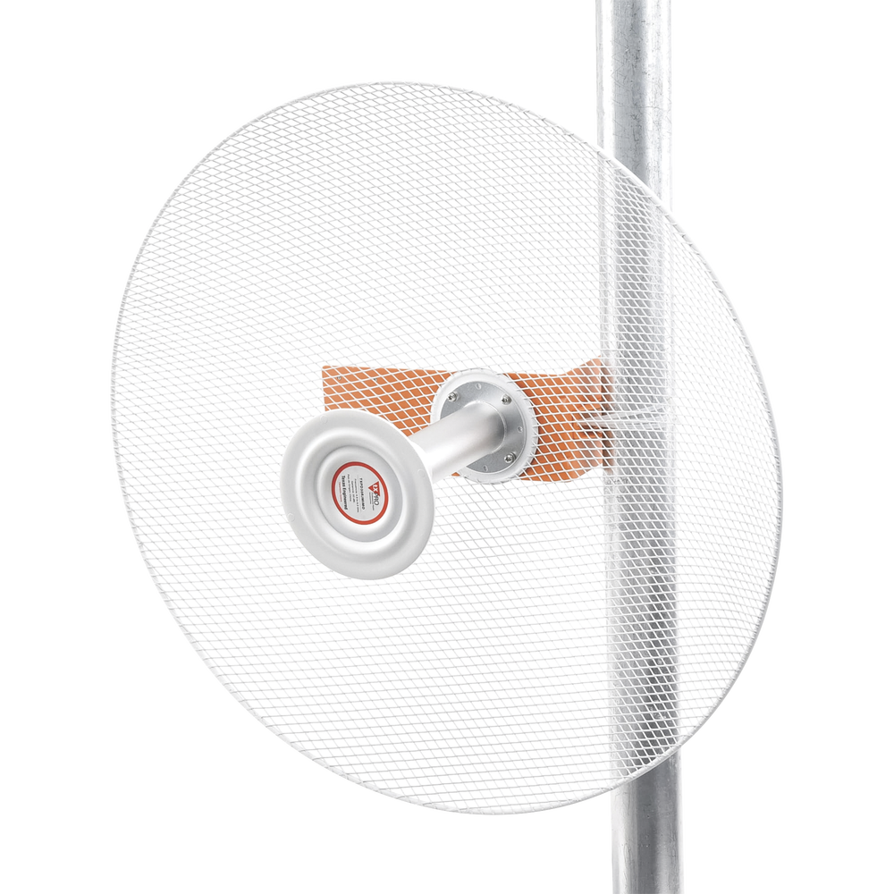 Antena direccional de alta resistencia la viento, Ganancia de 34 dBi,  frecuencia (4.9 - 6.5 GHz), Conectores N-hembra, Polarización doble, incluye montaje para torre o mástil 