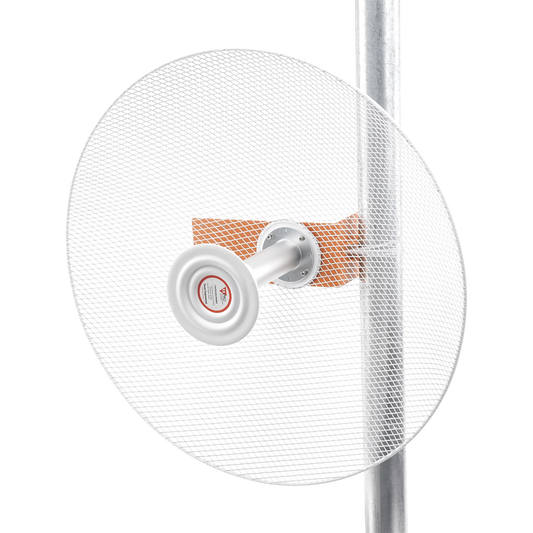 Antena direccional de alta resistencia la viento, Ganancia de 34 dBi,  frecuencia (4.9 - 6.5 GHz), Conectores N-hembra, Polarización doble, incluye montaje para torre o mástil 