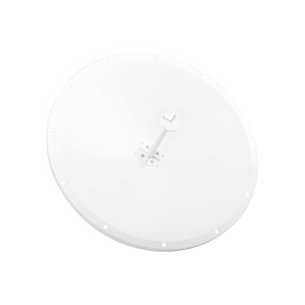 Antena Direccional en Frecuencia Extendida / 4.8 - 6.5 GHz / 28 dBi / Conector con jumper  SMA-Macho Inverso incluido/ Polaridad en 90º y 45º / Montaje incluido para torre o mástil