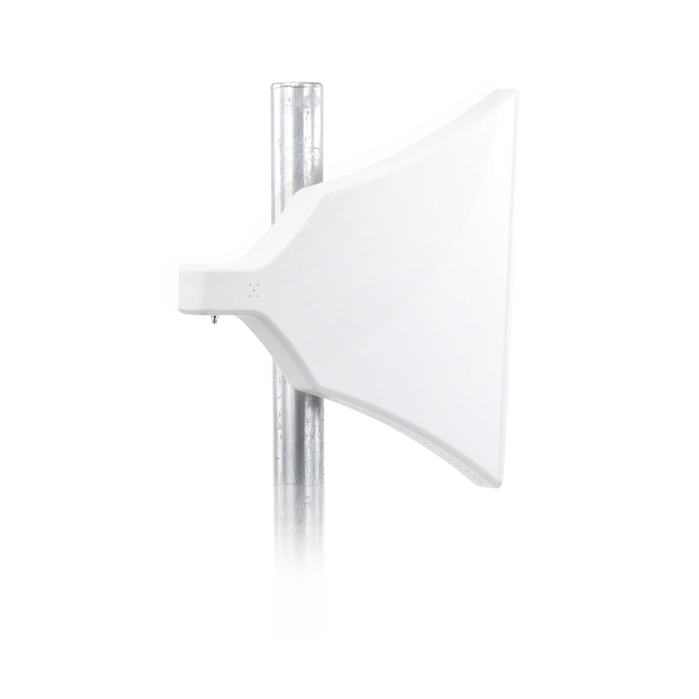 Antena Asimétrica de 90 °, 16 dBi, tipo cuerno de alta eficiencia, 4.9-6.5 GHz, , Conector SMA-Hembra, con montaje incluido