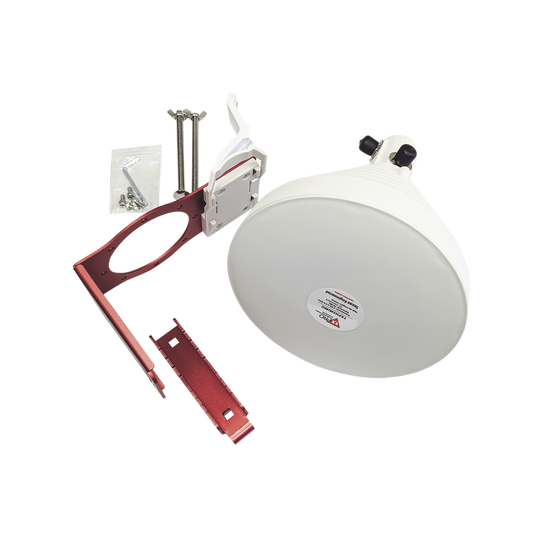 Antena Sectorial Simétrica de 30 °, 19 dBi, 4.9-6.5 GHz, Ideal para ambientes de alto ruido,  Tipo de conector N-Hembra, con montaje incluido 