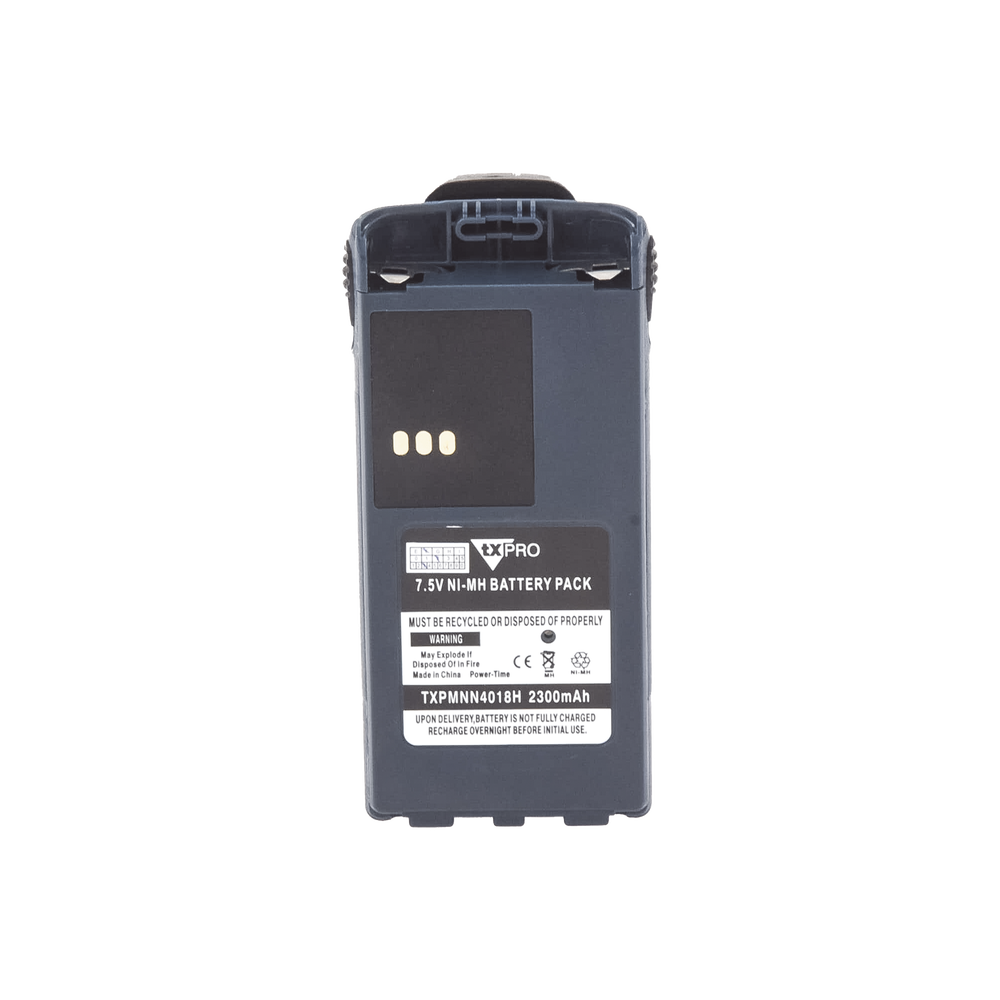 Ni-MH 2300mAh battery for Motorola PRO-3150/ CT150/ 250/ 450/ P040/ 080/ 885/ GP308 radios. Clip included.