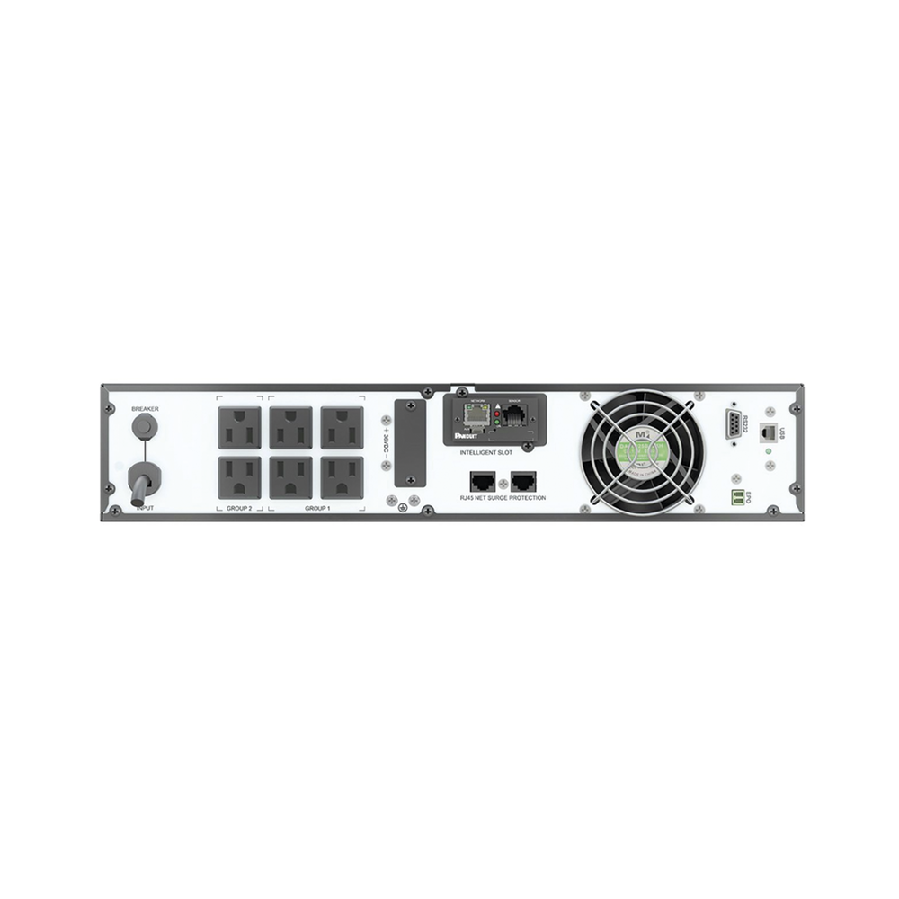 UPS SmartZone de 1000 VA/1000 W, Online Doble Conversión, Entrada 120 Vca NEMA 5-15P, Onda Senoidal Pura, 2 UR, Con 6 Tomas NEMA 5-15R, Incluye Tarjeta de Red y Kit de Rieles