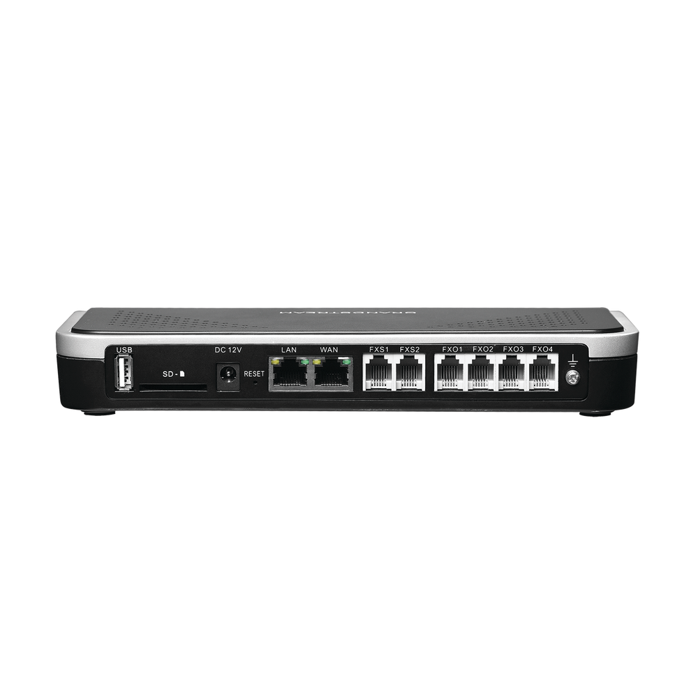 Conmutador IP-PBX de 4 puertos FXO + 2 FXS, 45 llamadas concurrentes, 500 usuarios y doble puerto Gigabit