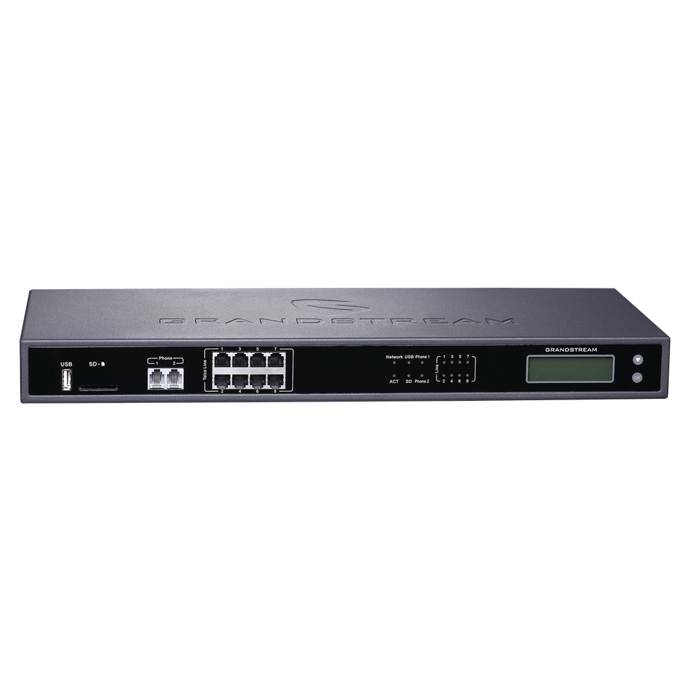 IP-PBX GS C/8 FXO, 100 simultaneous calls and up to 800 extensions (SIP registrations)