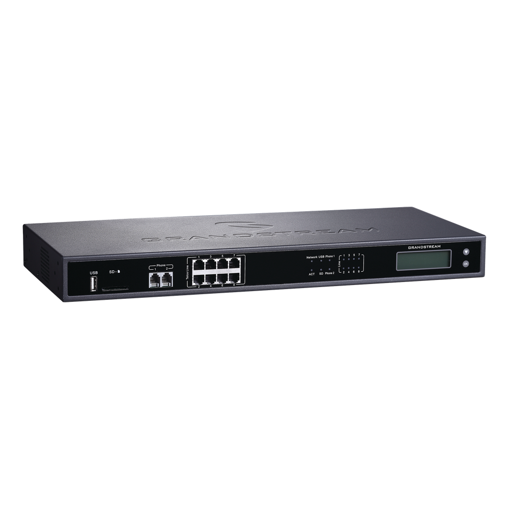 IP-PBX GS C/8 FXO, 100 simultaneous calls and up to 800 extensions (SIP registrations)