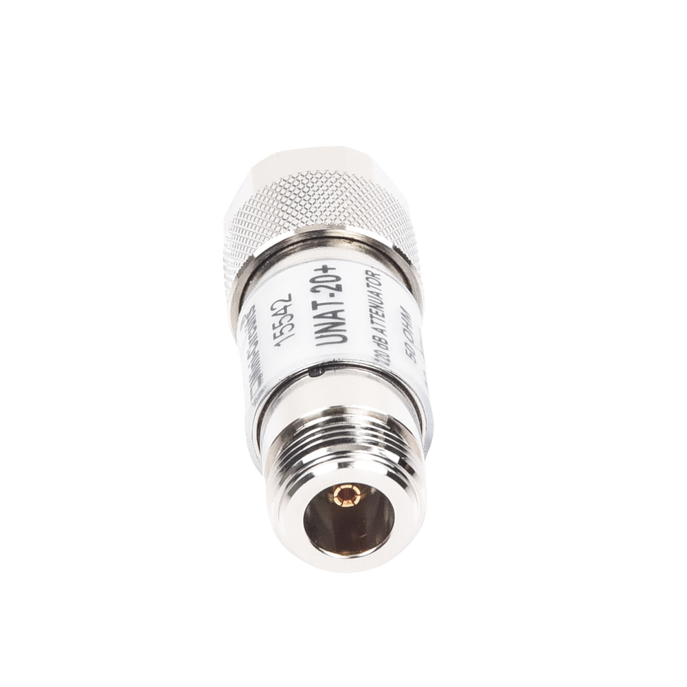 Atenuador en Línea de 20 dB, 0.5 W, Conectores N Macho-Hembra, CD-6 GHz.