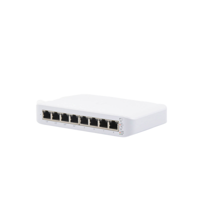 Switch UniFi Lite Administrable PoE de 8 Puertos 10/100/1000 Mbps (4 puertos 802.3af/at), 52 W