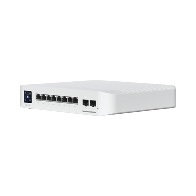 Switch UniFi PRO 8 POE Administrable de 6 Puertos GbE POE 802.3at/af / 2 puertos GBE POE 802.3bt / 2 puertos SFP+ / 120W