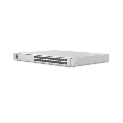 UniFi Switch PRO Aggregation Capa 3 para fibra óptica con 28 puertos SFP+ (10G) y 4 puertos SFP28 (25G), pantalla inform