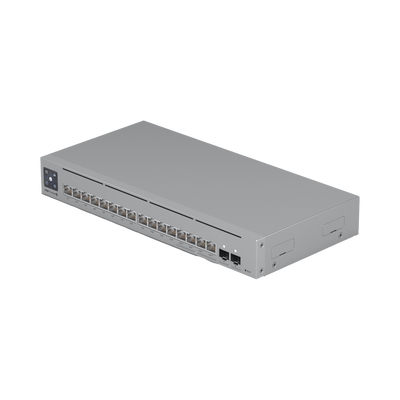 UniFi Switch Pro Max PoE con funciones capa 3, 16 puertos GbE EtherLight RGB (4 pts 2.5 GbE POE++ / 12 pts 1 GbE POE+ / 