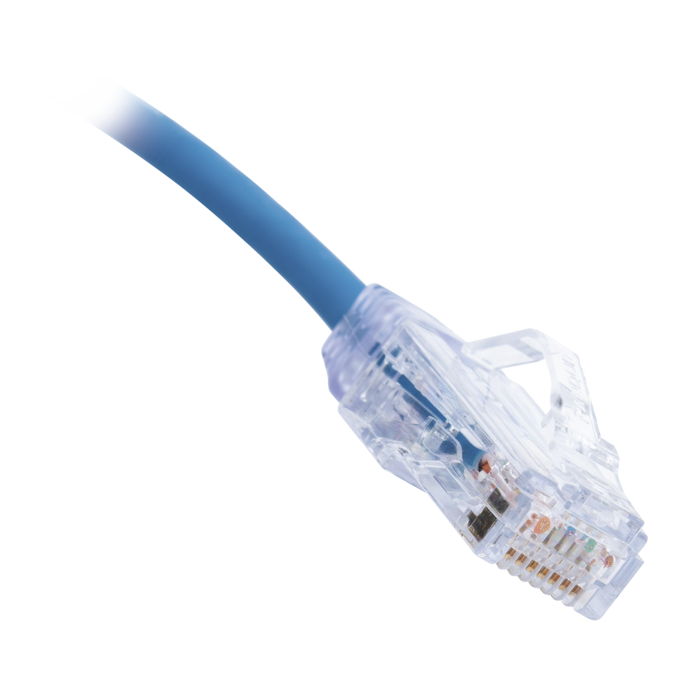 Cable de Parcheo TX6, UTP Cat6, Diámetro Reducido (28AWG), Color Azul, 1ft