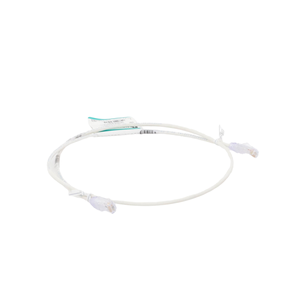 Cable de Parcheo TX6, UTP Cat6, Diámetro Reducido (28AWG), Color Blanco Mate, 3ft