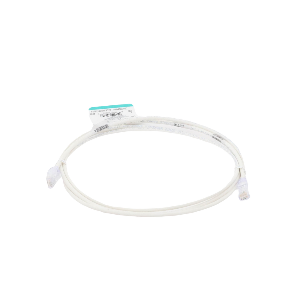 Cable de Parcheo TX6, UTP Cat6, Diámetro Reducido (28AWG), Color Blanco Mate, 7ft