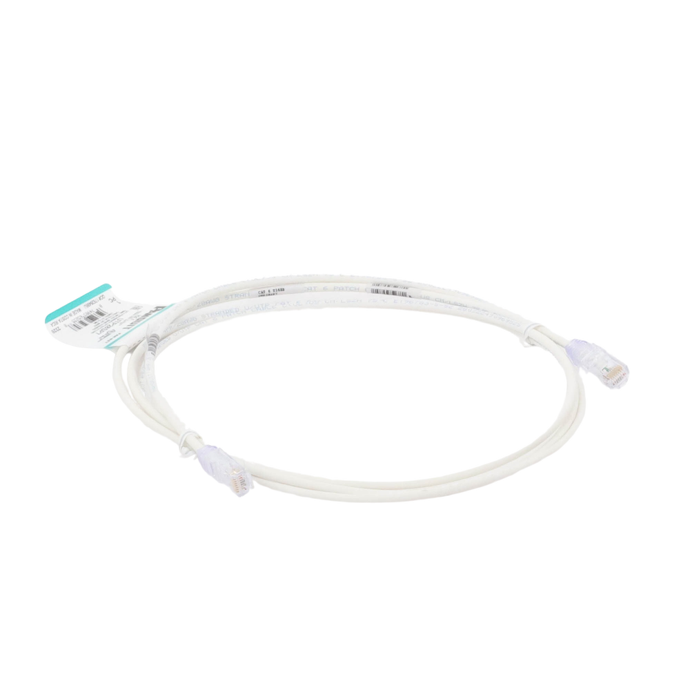 Cable de Parcheo TX6, UTP Cat6, Diámetro Reducido (28AWG), Color Blanco Mate, 7ft