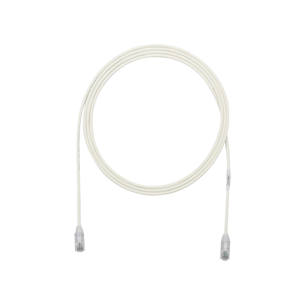 Cable de Parcheo TX6, UTP Cat6, Diámetro Reducido (28AWG), Color Blanco Mate, 7ft 