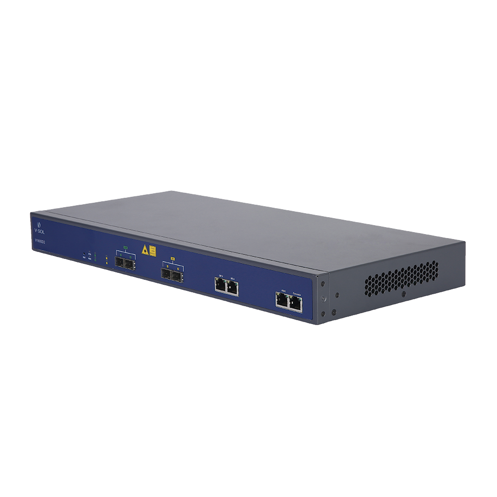 OLT de 2 puertos EPON con 4 puertos Uplink (2 puertos Gigabit Ethernet + 2 puertos SFP), hasta 128 ONUs