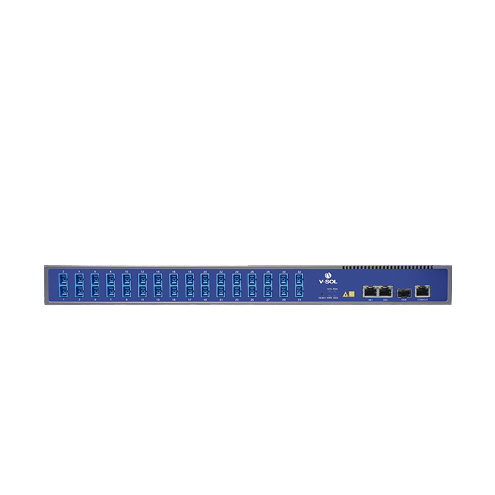 OLT de 1 GPON puerto con Splitter de 1 a 32 SC/UPC Incluido + 3 puertos Uplink (2 puertos Gigabit Ethernet + 1 puerto SFP/SFP+)