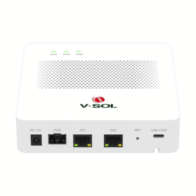 Mini OLT de 1 puerto GPON con 3 puertos Uplink (2 puertos Gigabit Ethernet + 1 puerto SFP/SFP+) , hasta 64 ONT/ONU