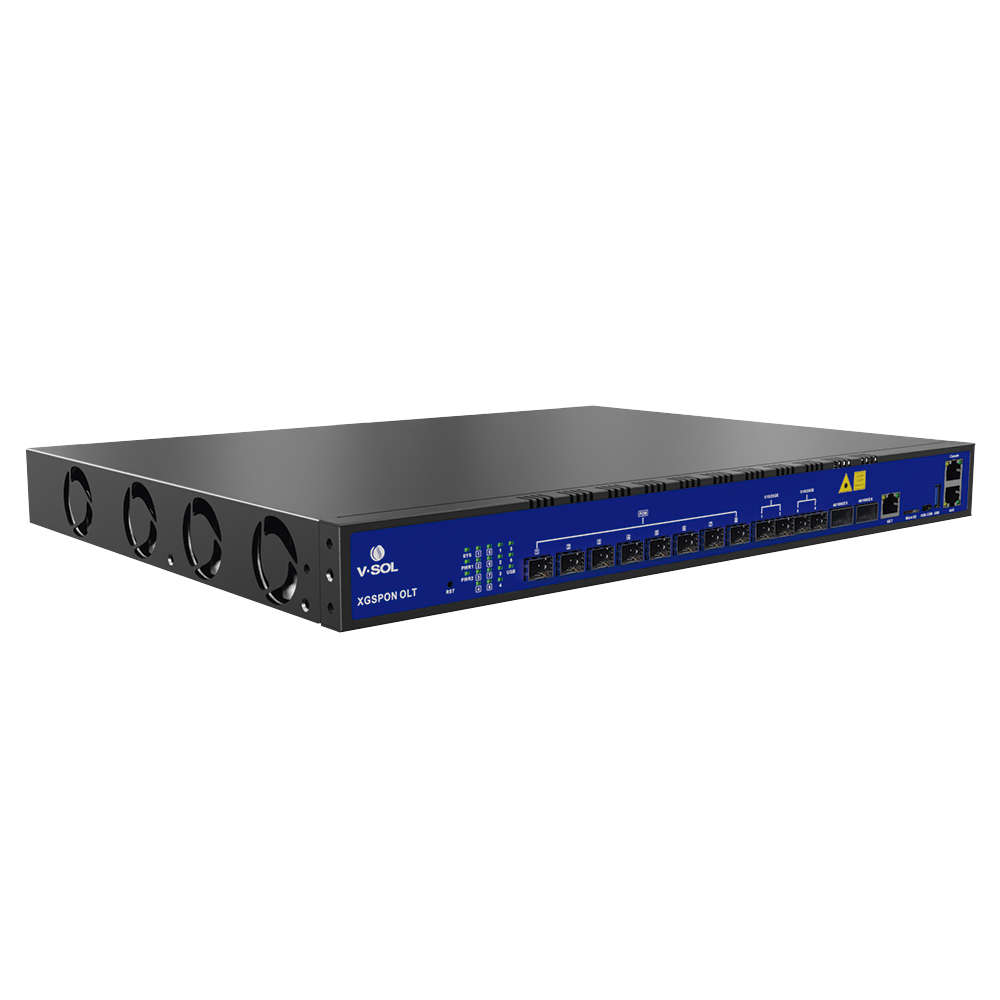OLT de 8 Puertos XG(S)-PON + 7 Puertos Uplink (1 Puerto RJ45 + 4 Puertos SFP28 + 2 Puertos QSFP28) / Hasta 2,048 ONUs