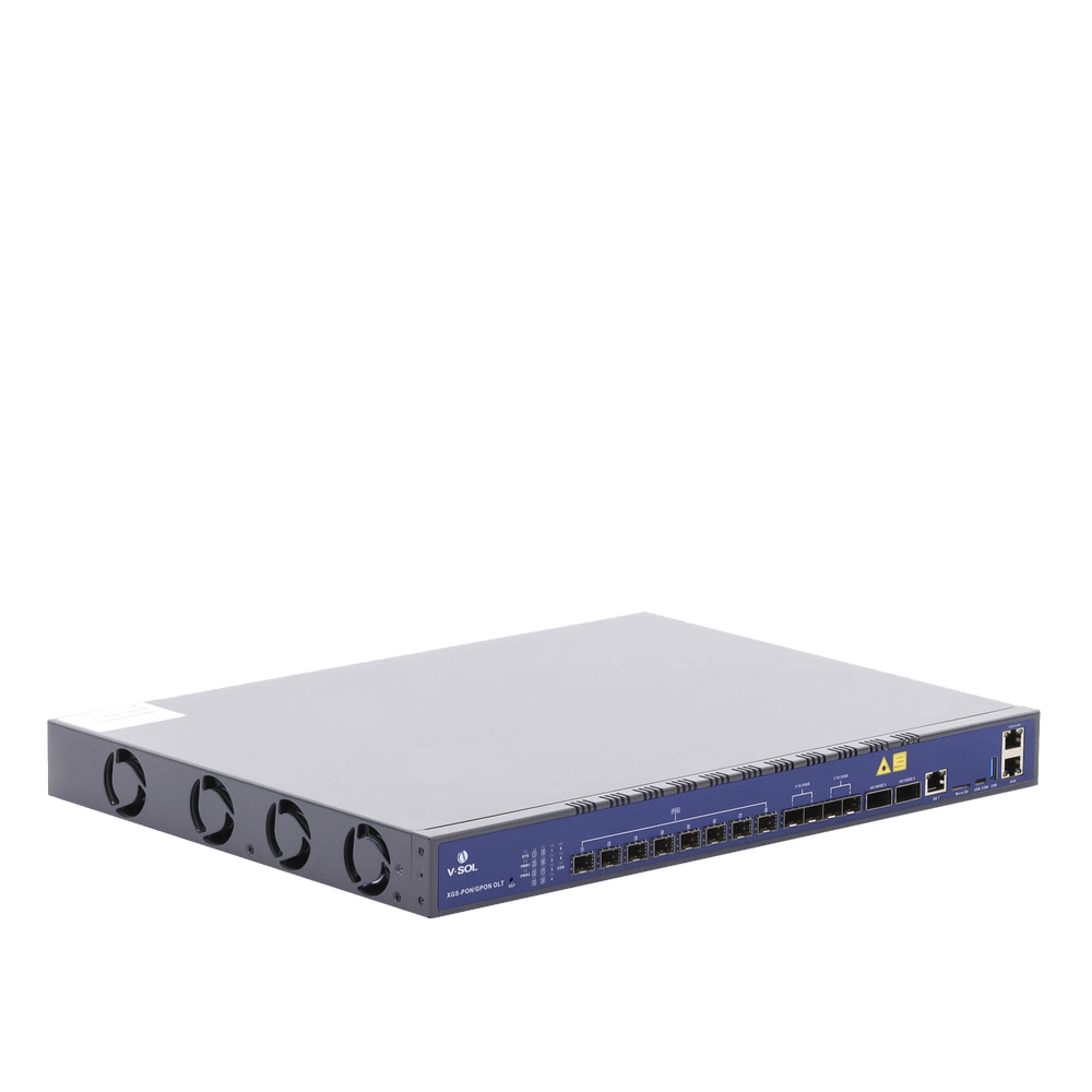 OLT de 8 Puertos XGS-PON/XG-PON/GPON + 7 Puertos Uplink (1 Puerto RJ45 + 4 Puertos SFP28 + 2 Puertos QSFP28) /  Hasta 2,048 ONUs
