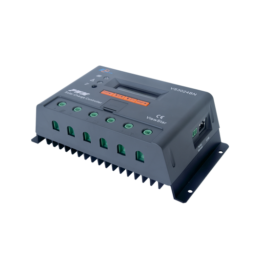 Controlador Solar de Carga y Descarga PWM 12/24V 30A con Display, Parámetros Configurables