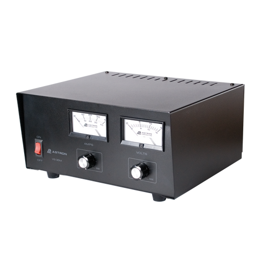 Fuente de poder 13.8Vcd, 35A, lineal, voltaje y corriente variable con medidores