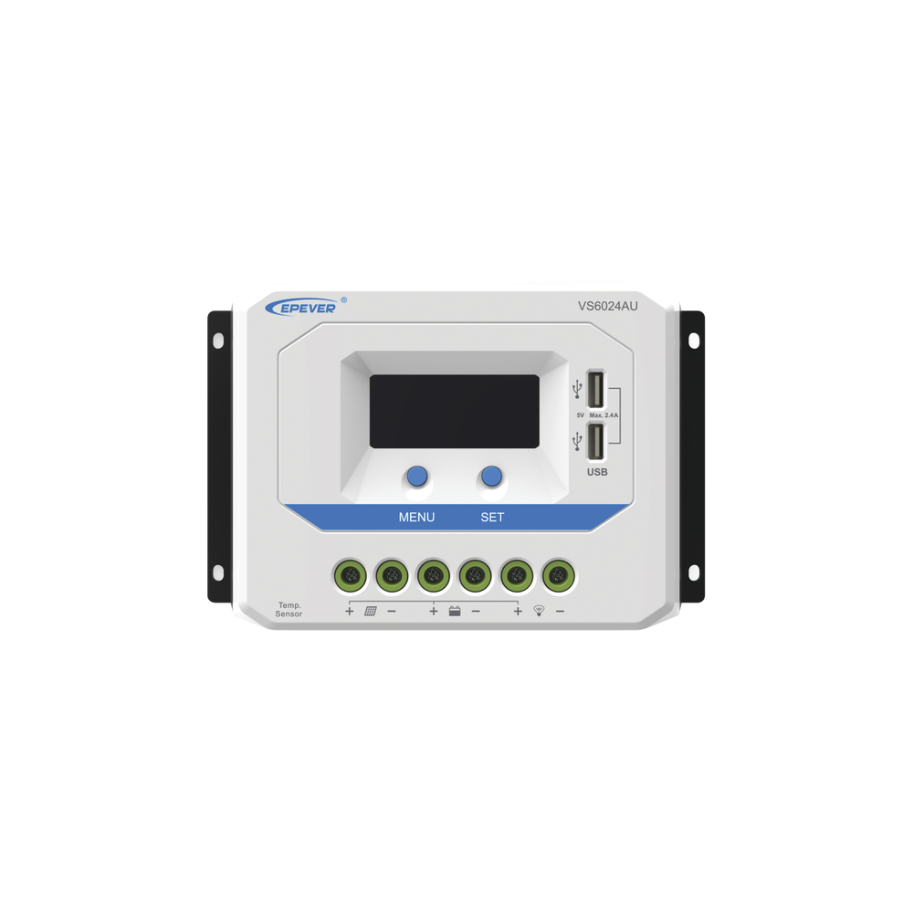 Controlador Solar de Carga PWM 12/24V 60 A, Salida USB, con Display