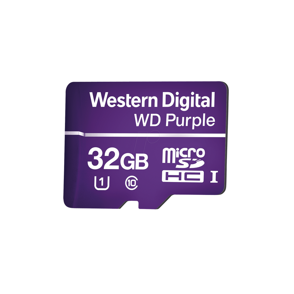 Memoria microSD de 32GB PURPLE, Especializada Para Videovigilancia, 10 VECES MAYOR DURACIÓN, 3 AÑOS DE GARANTIA