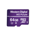 Memoria microSD de 64GB PURPLE, Especializada Para Videovigilancia, 10 VECES MAYOR DURACIÓN, 3 AÑOS DE GARANTIA