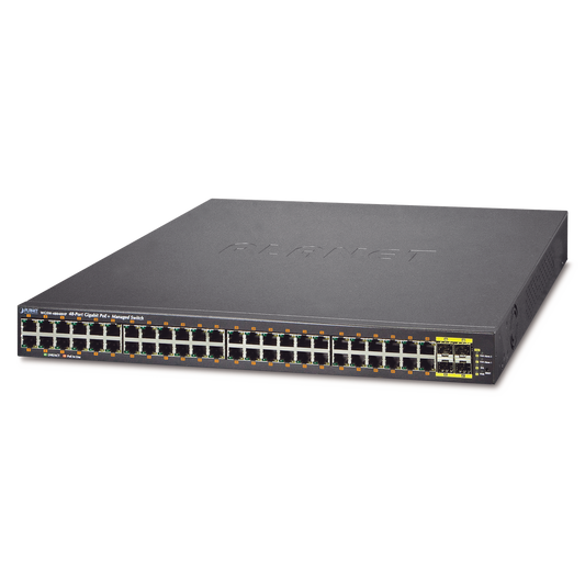 Switch administrable L2+, con 48 puertos highPoE + 4 puertos compartidos TP/SFP / 100/1000X (600W)