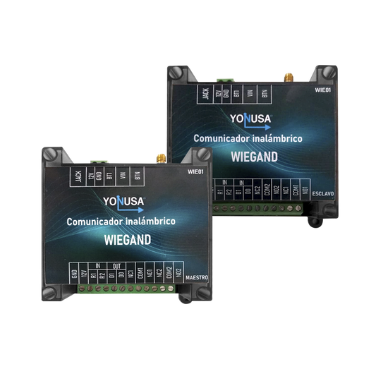 Convertidor de lectora para control de acceso (cableado a inalámbrico) / 1 Wiegand / 2 Relevadores / 2 Entradas / Hasta 3 KM de distancia