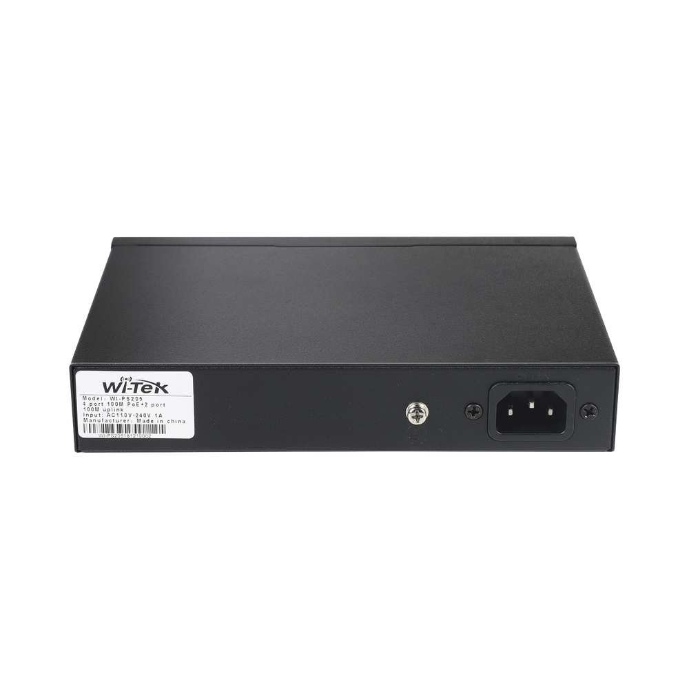 Switch PoE (802.3af/at/bt) / No administrable de largo alcance / Hasta 250m / 4x10/100Mbps (PoE) + 2x10/100Mbps Uplink / Presupuesto 65 W