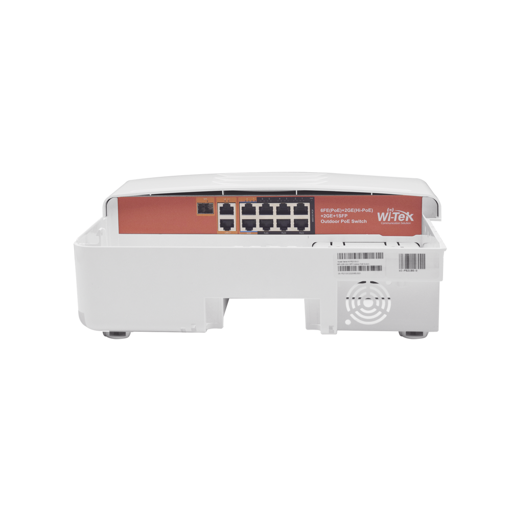 Outdoor PoE Switch / Unmanaged / With 8 PoE ports (6 x Fast Ethernet + 2 x Gigabit) / 3 Gigabit Uplink ports (2 RJ45 ports + 1 SFP port) / Budget 120W