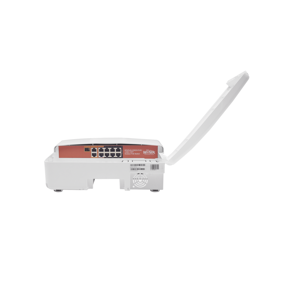 Outdoor PoE Switch / Unmanaged / With 8 PoE ports (6 x Fast Ethernet + 2 x Gigabit) / 3 Gigabit Uplink ports (2 RJ45 ports + 1 SFP port) / Budget 120W