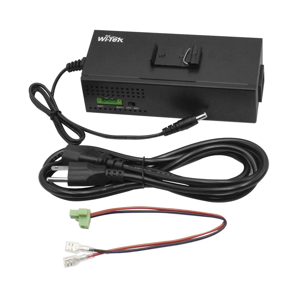 Industrial PoE injector / With No-Break UPS / Features 2 Gigabit Ports (1 passive PoE 24/48V) / DC 12V Output