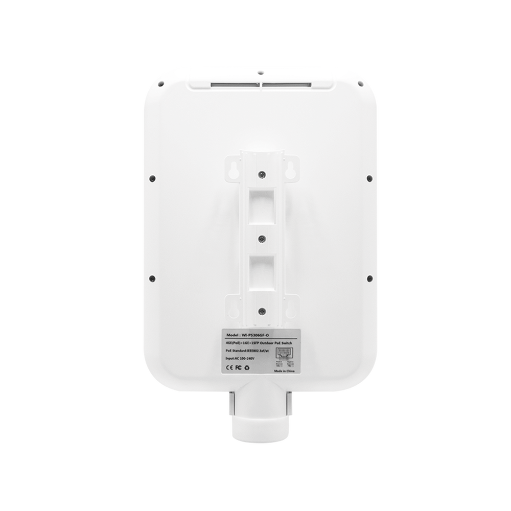 Switch PoE Para Exterior / Capa 2 / Con 4 Puertos Gigabit PoE af/at + 1 Puerto Uplink Gigabit + 1 x SFP Gigabit, Presupuesto PoE de 56W