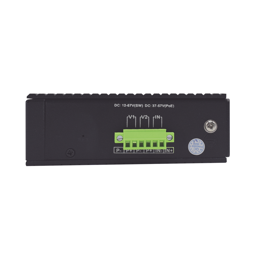 Switch Industrial PoE++ y pasivo de 24V / No administrable / Con 8 puertos Gigabit + 2 SFP combo / Presupuesto 300W