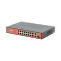 Switch de Largo Alcance de 16 Puertos PoE 10/100Mbps + 1 Puerto GE + 1 Puerto Combo GE SFP, hasta 200W