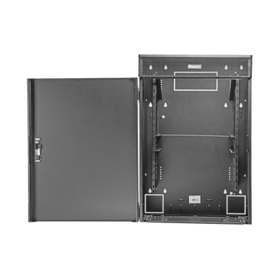 Gabinete de Montaje en Pared TrueEdge™, Con 9 UR para Equipo Activo y 9 UR para Paneles de Parcheo, Fabricado en Acero, 