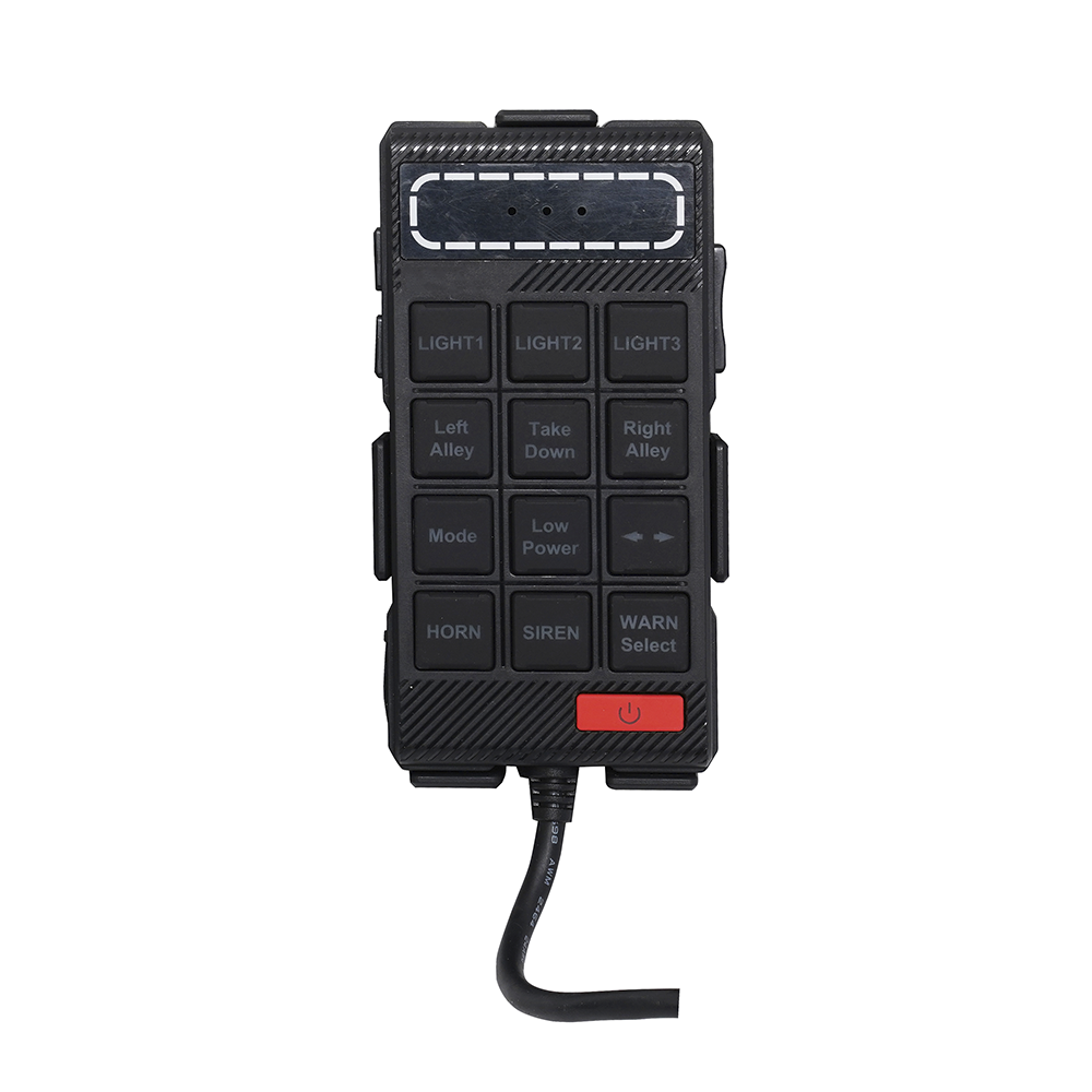 Sirena Vehicular de 100W de Potencia Con Controlador Unimando, Control de Tonos, Patrones de destello de Barras de Luces X67/ X75  y Micrófono