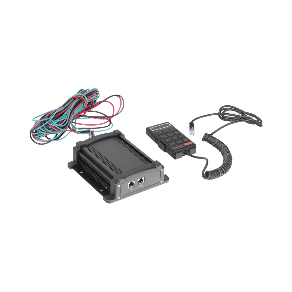 Sirena Vehicular de 100W de Potencia Con Controlador Unimando, Control de Tonos, Patrones de destello de Barras de Luces X67/ X75  y Micrófono