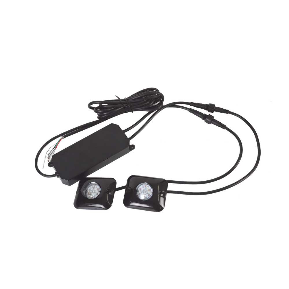 Par de Lámparas Ultra Brillantes con 12 LED cada una, Color Rojo/Azul, Ideales para Vehículos Encubierto